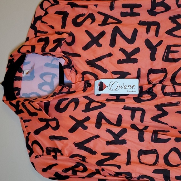 Letters Women's Button Down Shirt - Picture 4 of 4